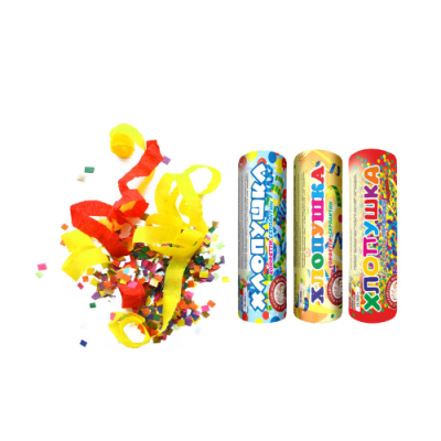 Набор ( 3конф.+3серп.) Набор хлопушек купить в Тайге | tajga.salutsklad.ru